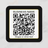 Carte De Visite Carré Code QR scannable modifiable + Nom de votre entrep (Devant)