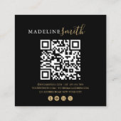 Carte De Visite Carré code QR script or Gold noir carré (Dos)