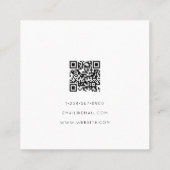 Carte De Visite Carré Code QR simple blanc (Dos)