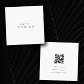 Carte De Visite Carré Code QR simple blanc