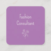 Carte De Visite Carré Code QR Simple Boho Flower Botanical Purple (Devant)