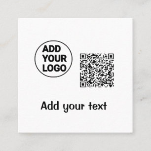 Carte De Visite Carré Code qr simple minimaliste ajouter logo nom du cod