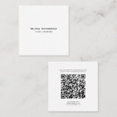 Carte De Visite Carré Code QR simple moderne tendance (Devant / Derrière)