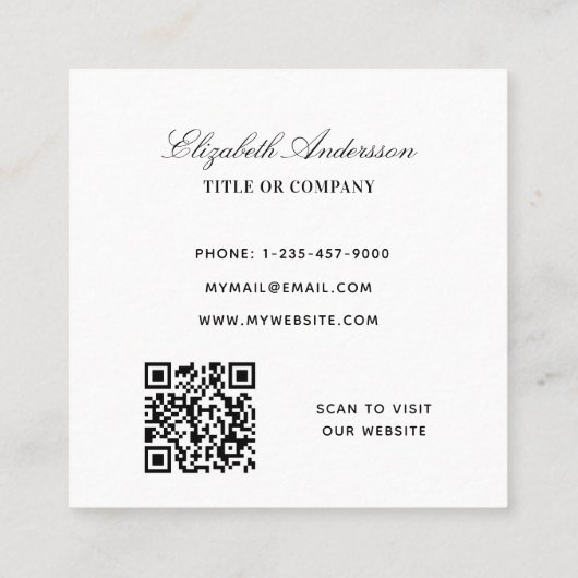 Carte De Visite Carré Code QR violet lavande fleur sauvage (Dos)