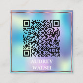 Carte De Visite Carré Code quadrature holographique simple moderne (Devant)