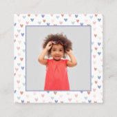 Carte De Visite Carré Coeur arc-en-ciel mignon salle de classe photo val (Dos)