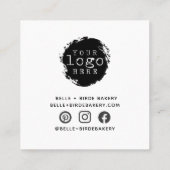 Carte De Visite Carré Coeur de petite entreprise simple Merci (Dos)