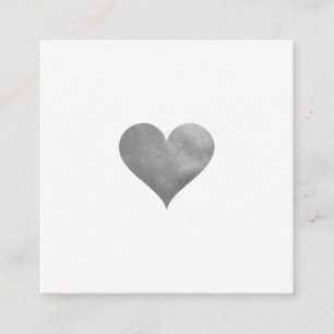 Carte De Visite Carré Coeur gris cutesy