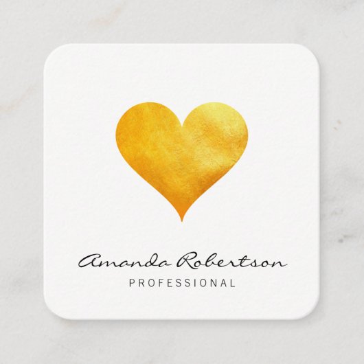 Carte De Visite Carré Coeur Or Cutesy (Devant)