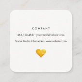 Carte De Visite Carré Coeur Or Cutesy (Dos)