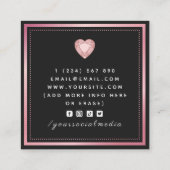 Carte De Visite Carré Coeur tendance Gemstone Jewelry Designer Rose Gold (Dos)