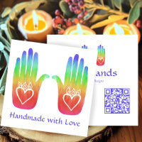 Coeurs à deux mains Hamsa Rainbow CUSTOM QR Code