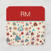 Carte De Visite Carré Coeurs de la Saint Valentin Motif-Modèle (Devant)