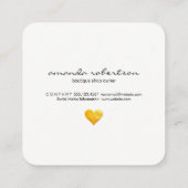 Carte De Visite Carré Coeurs d'or cutesy (Dos)