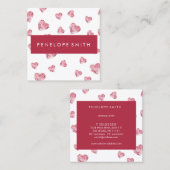 Carte De Visite Carré Coeurs Maquillage de beauté Artiste Carré Carte de (Devant / Derrière)