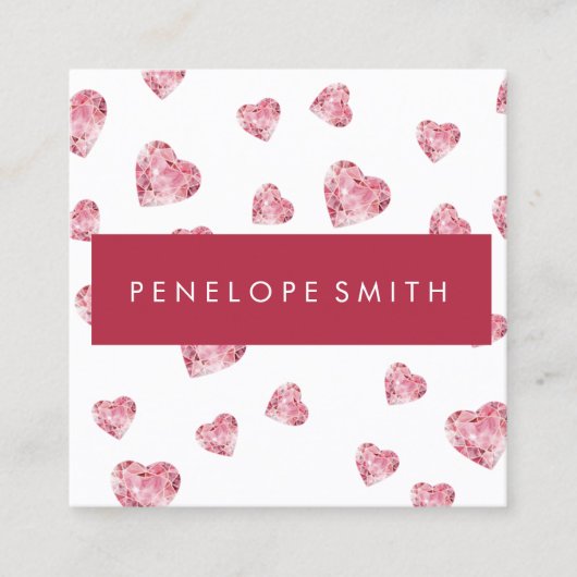 Carte De Visite Carré Coeurs Maquillage de beauté Artiste Carré Carte de (Devant)