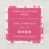 Carte De Visite Carré Coeurs romantiques dynamiques Valentines Merci de  (Dos)