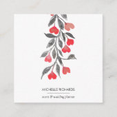 Carte De Visite Carré Cœurs rouges | Icônes professionnelles des médias  (Devant)