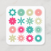 Carte De Visite Carré Cogs - Couleurs sur blanc (Devant)