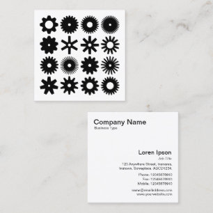 Carte De Visite Carré Cogs - Noir sur Blanc