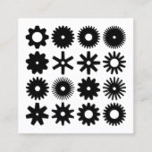 Carte De Visite Carré Cogs - Noir sur Blanc (Devant)