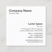 Carte De Visite Carré Cogs - Noir sur Blanc (Dos)