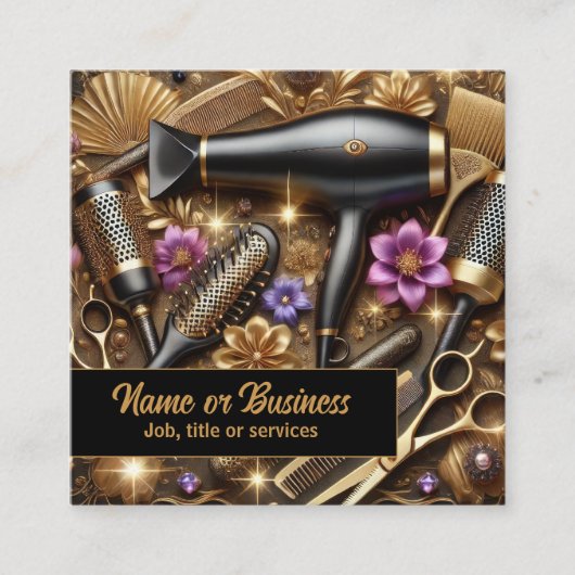 Carte De Visite Carré Coiffeur (Devant)