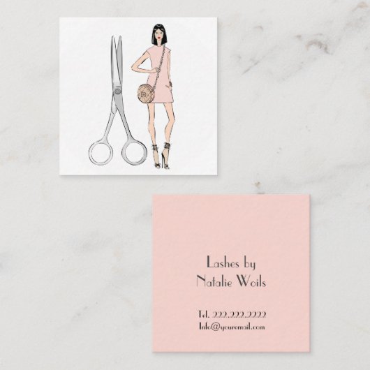 Carte De Visite Carré Coiffeur (Devant / Derrière)