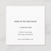 Carte De Visite Carré Coiffeur blanc Rose élégant (Dos)