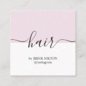 Carte De Visite Carré Coiffeur blanc Rose élégant (Devant)
