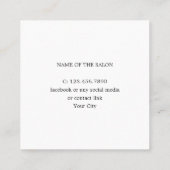 Carte De Visite Carré Coiffeur blanc Rose simple et élégant (Dos)