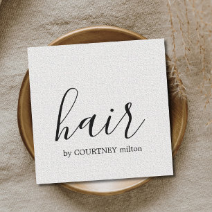 Carte De Visite Carré Coiffeur cheveux blancs texture élégante simple
