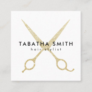 Carte De Visite Carré Coiffeur chic élégant de ciseaux de parties