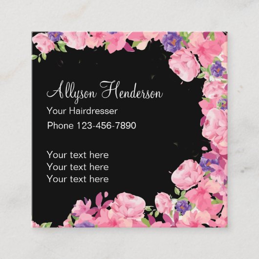 Carte De Visite Carré Coiffeur de beauté (Devant)