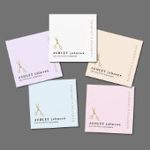 Carte De Visite Carré Coiffeur de ciseau bleu Faux or Elégant moderne