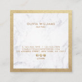 Carte De Visite Carré Coiffeur de marbre de ciseaux chics géométriques (Dos)