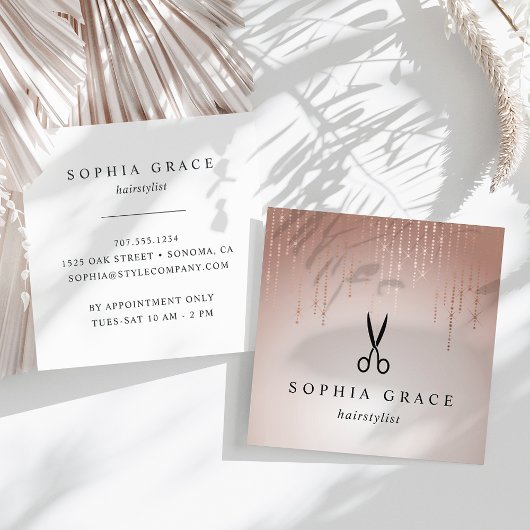 Carte De Visite Carré Coiffeur de pluie