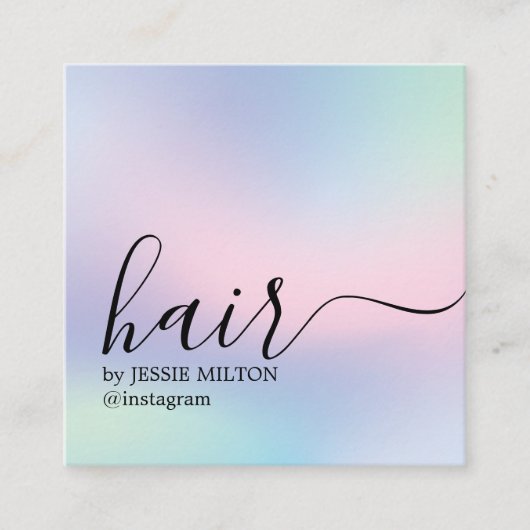 Carte De Visite Carré Coiffeur élégant Pastel Bold (Devant)