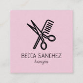 Carte De Visite Carré Coiffeur minimaliste (Devant)