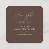 Carte De Visite Carré Coiffeur moderne monogramme marron initiales (Dos)