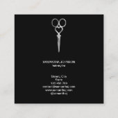 Carte De Visite Carré Coiffeur moderne Silver drilist coiffeur (Dos)