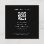 Carte De Visite Carré Coiffeur noir blanc Bobby Pins Coiffeur Stylo (Dos)