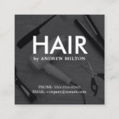 Carte De Visite Carré Coiffeur noir & blanc moderne (Devant)