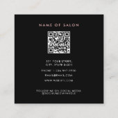 Carte De Visite Carré Coiffeur noir rose Bobby Pins Cheveux (Dos)