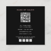 Carte De Visite Carré Coiffeur noir rose Bobby Pins Cheveux (Dos)