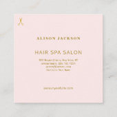 Carte De Visite Carré Coiffeur rose or et blanc coiffeur coiffeur (Dos)