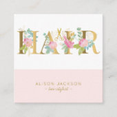 Carte De Visite Carré Coiffeur rose or et blanc coiffeur coiffeur (Devant)