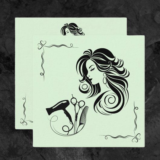 Carte De Visite Carré Coiffeuse