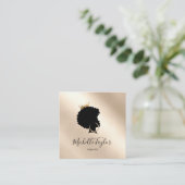 Carte De Visite Carré Coiffeuse Afro-Américaine moderne (Debout devant)