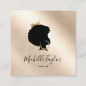 Carte De Visite Carré Coiffeuse Afro-Américaine moderne (Devant)